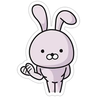 👋 กระต่าย, น่ารัก, สัตว์, สติกเกอร์ telegram sticker