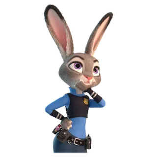 ❓ Judy Hopps Zootopia cartoon, police, officer, bunny, rabbit, zootopia, disney telegram sticker