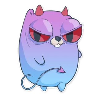 😈 demon, diabeł, kreskówka, postać, potwór, słodki, naklejka telegram sticker