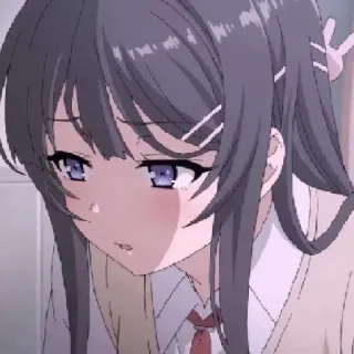 😕 Mai Sakurajima Rascal Does Not Dream of Bunny Girl Senpai Anime, Ragazza, Uniforme scolastica, Carina, Bunny Girl Senpai telegram sticker