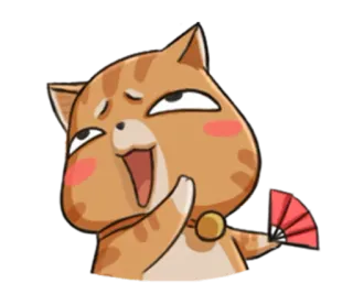 😄 Katze, Cartoon, Fan, süß, lustig, Aufkleber telegram sticker