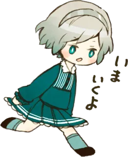 😣 いくよ Аниме, Чиби, Девушка, Милый, Иллюстрация, Каваий telegram sticker