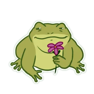 ☺️ frog, flower, cute, sticker, nature, animal telegram sticker