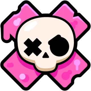 ❌ skull, bones, death, danger, pink, crossbones telegram sticker