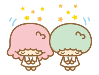 😞 Little Twin Stars Desenho animado, Fofo, Gêmeos, Kawaii, Estrelas, Pastel telegram sticker