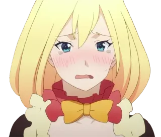 😣 Darkness Konosuba anime, girl, blonde, sad, konosuba, fanart whatsapp sticker