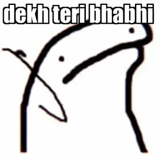 🙈 dekht teri bhabhi meme, flork, stick figure, humor, indian telegram sticker