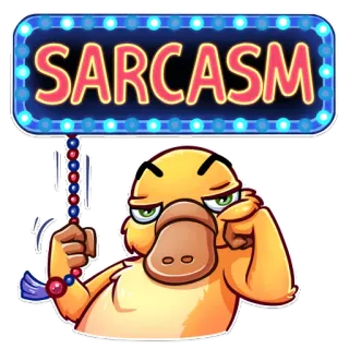 😒 SARCASM sarcasm, duck, mood, humor, attitude, funny telegram sticker