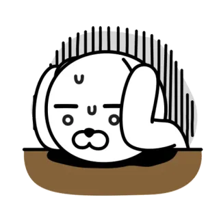 😱 Desenho animado, Cachorro, Triste, Exausto, Branco, Animal, Personagem telegram sticker