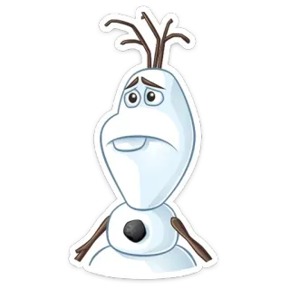 😒 Olaf Frozen olaf, frozen, disney, dibujos animados, muñeco de nieve, triste, personaje whatsapp sticker
