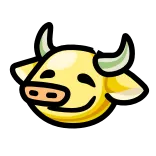 ⭐ vaca, animal, dibujo animado, lindo, amarillo, animal de granja telegram sticker