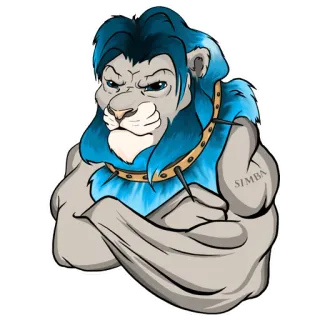 😠 Simba SIMBA singa, binatang, kartun, berotot, kekuatan, gambar telegram sticker