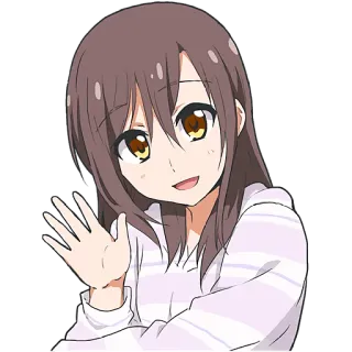 👋 anime, menina, acenando, desenho animado, fofo, ilustração telegram sticker
