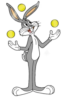 🤹‍♂️ Bugs Bunny dibujos animados, conejo, malabarismo, Looney Tunes, animación telegram sticker