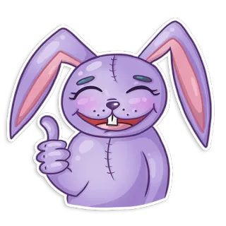 👍 кролик, зайчик, мультик, милый, животное, стикер whatsapp sticker