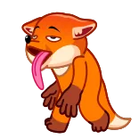 🥵 renard, épuisé, langue, animal, fatigué, dessin animé whatsapp sticker