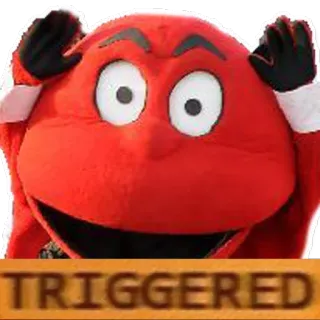 ⛔ TRIGGERED triggered, upset, red mascot, meme, funny, exasperated telegram sticker