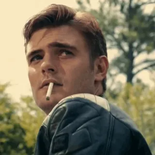 🍃 homem, cigarro, jaqueta de couro, fumando, retrato telegram sticker