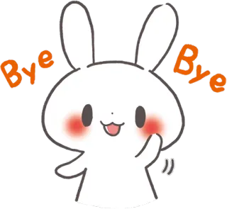 👋 Bye Bye konijn, kawaii, schattig, dier, doei, zwaaiend whatsapp sticker