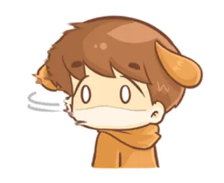 😳 cartoon, anime, cute, dog, ears, wind telegram sticker