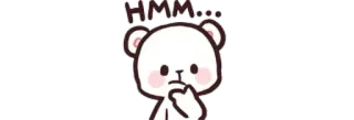 🤔 HMM... oso, pensando, lindo, hmm, pegatina whatsapp sticker