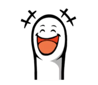 😂 fröhlich, Emoji, Cartoon, einfach, weiß whatsapp sticker