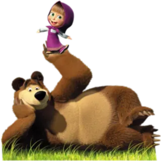 🙃 Masha Masha and the Bear Masha, Beruang, Kartun, Anak-anak, Animasi telegram sticker