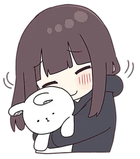 😊 cute, anime, girl, hug, cartoon, adorable telegram sticker