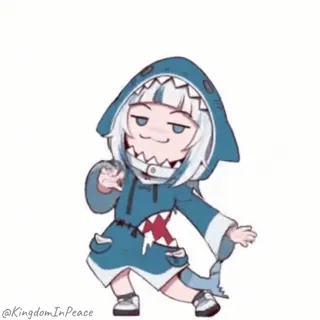 💃 Gawr Gura anime, vtuber, shark, cute, gawr gura, dancing telegram sticker