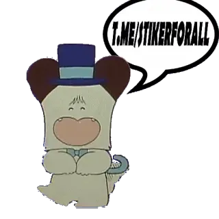 🎩 T.ME/STIKERFORALL kreskówka, zwierzę, kapelusz, telegram telegram sticker