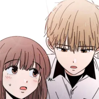 📜 Ah... Anime, Manga, Dibujos animados, Pareja, Retrato, Ilustración telegram sticker