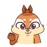 👬 squirrel, animal, cartoon, cute, mammal telegram sticker