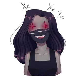 🤩 Xe Xe Xe Anime, Kartun, Perempuan, Gelap, Menakutkan whatsapp sticker