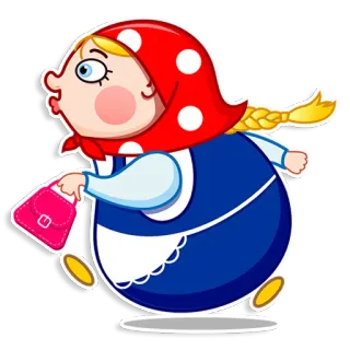 🚶‍♀️ Cartoon, Frau, Rot, Kleid, Figur telegram sticker