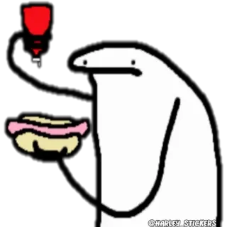 🍕 cartoon, hot dog, stick figure, food, digital art telegram sticker