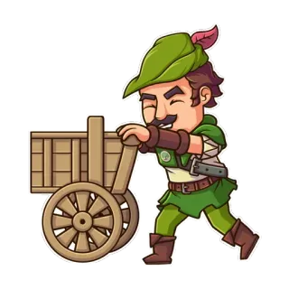 😣 Robin Hood Robin Hood, Desenho animado, Arqueiro, Herói, Arco e flecha, Medieval, Personagem telegram sticker