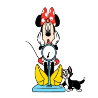 🕳 Minnie Mouse cartoon, mouse, minnie, cat, weighing scale whatsapp sticker