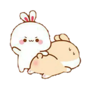 🐰 토끼, 귀여운, 웃긴, 만화, 카와이, 애니메이션 telegram sticker