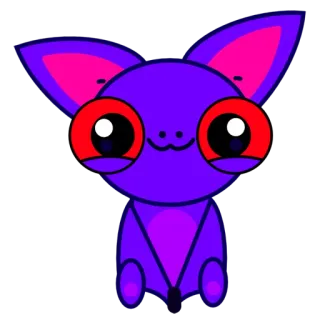 😃 morcego, animal, desenho animado, fofo, roxo, criatura, monstro, olhos telegram sticker