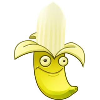 🍌 banana, Plants vs Zombies, videogioco, frutta, cartone animato whatsapp sticker