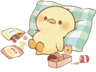 🍪 COOKIE süß, Küken, Cartoon, Essen, Kawaii, Snack, Illustration whatsapp sticker