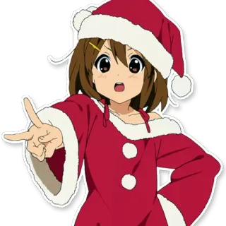 🎁 Anime, Natal, Desenho animado, Gorro de Papai Noel, Inverno telegram sticker