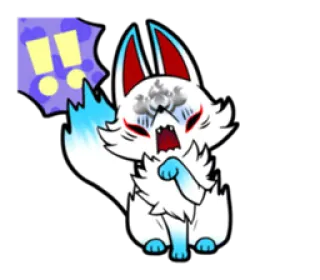 😫 raposa, desenho animado, animal, fofo, expressão, chocado, surpreso, exclamação whatsapp sticker