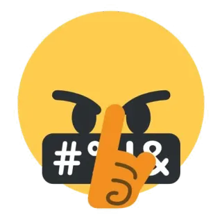 🤬 #@*& emoji, swear words, offensive, shush, silence telegram sticker