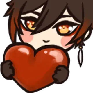 ❤️ Zhongli Genshin Impact anime, heart, video game, character, chibi, genshin impact telegram sticker