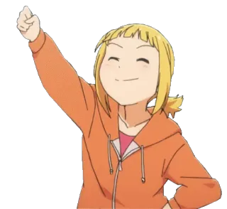 ✊ anime, cewek, kartun, senang, ceria, perayaan whatsapp sticker
