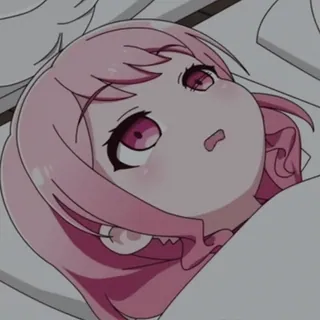 😳 动漫, 可爱, 女孩, 粉色头发 telegram sticker