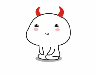 😈 iblis, imut, kartun, tanduk, monster, kawaii whatsapp sticker