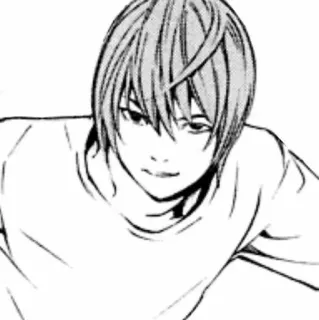 ✖️ Light Yagami Death Note Anime, Manga, Death Note, Light Yagami, Personaggio, Disegno, Illustrazione telegram sticker