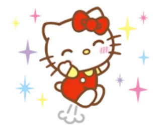 🌟 Hello Kitty chaton, mignon, kawaii, personnage, dessin animé telegram sticker